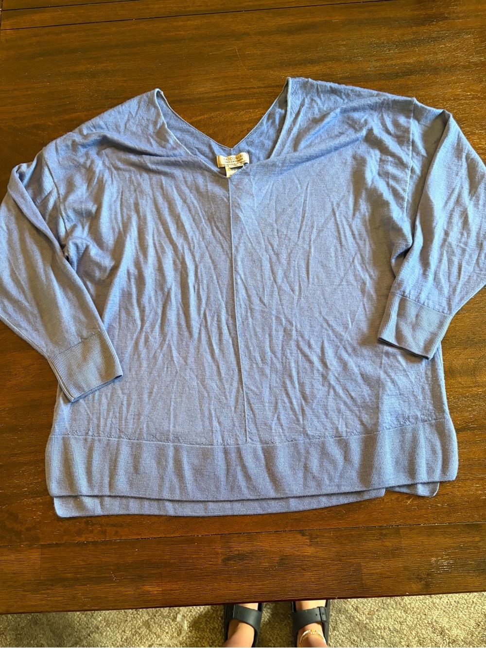 Falconeri 100% Cashmere Sweater Women’s M Blue V Neck Italian Luxury Knit